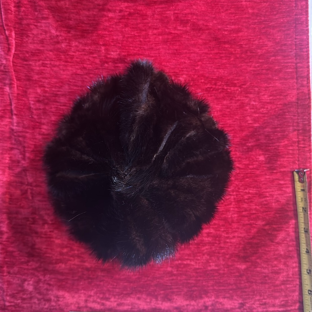 Women's Vintage Mahogany Ranch Mink Tail Hat - Picture 2 of 6